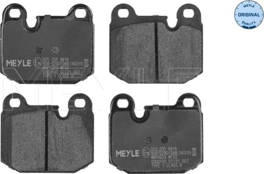Bremseklosser sett MEYLE 025 205 8816