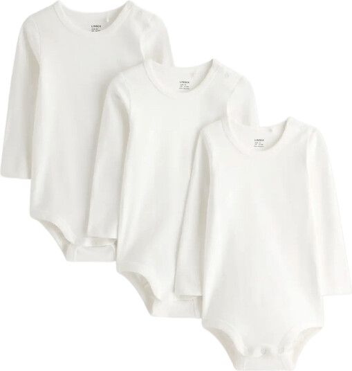 Lindex 3 Pack Bodysuits Cream 86