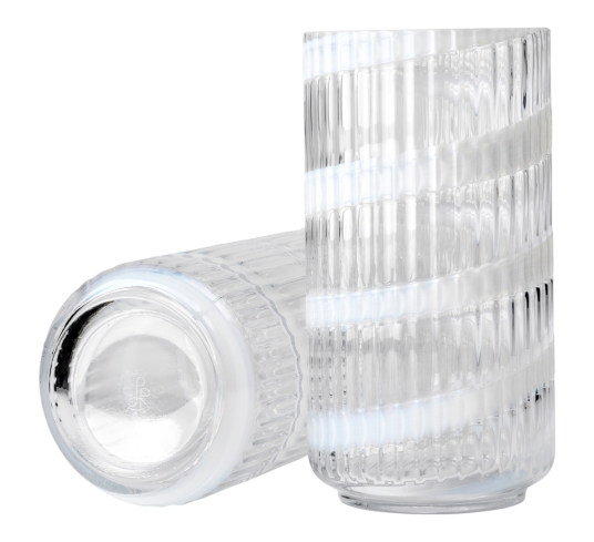 Lyngby Porcelæn Vase munnblåst glass 20,5 cm swirl white Lyngby Porcelæn Vase munnblåst glass 20,5 cm swirl white