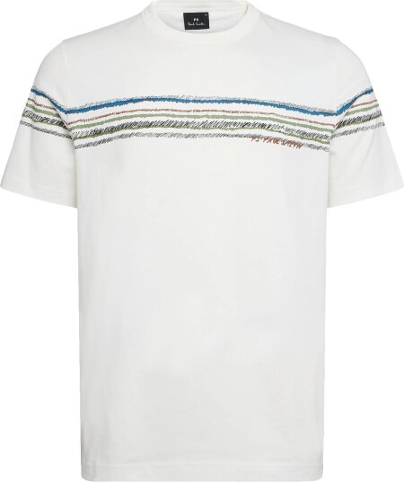 PS Paul Smith Mens Reg Fit T Shirt Stripe 02_OFF WHITE XS