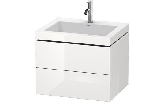 Duravit L-Cube Servantskap m/2 skuffer 600x500x480 mm Hvit Høyglans Lakk