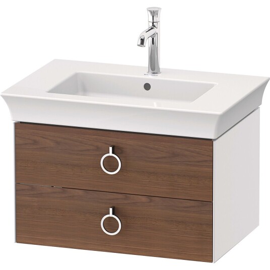 Duravit White Tulip Servantskap 2 skuf. 68,4x45,8x41 cm Valnøtt/Hvit Høyglans