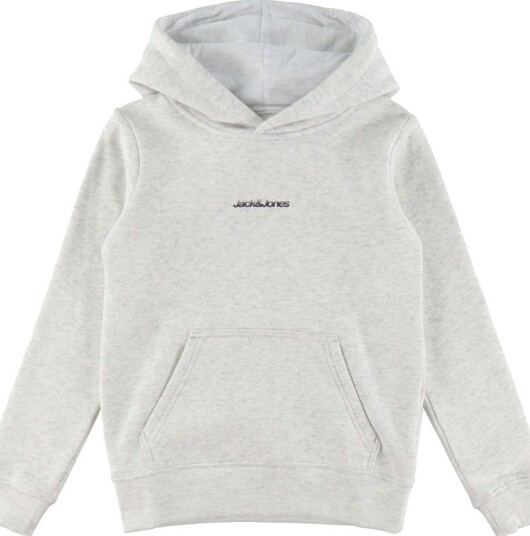 Jack & Jones Hettegenser JcoEcho Light Grey Melange m. Trykk Jack & Jones 10 år (140) Hettegenser Grå