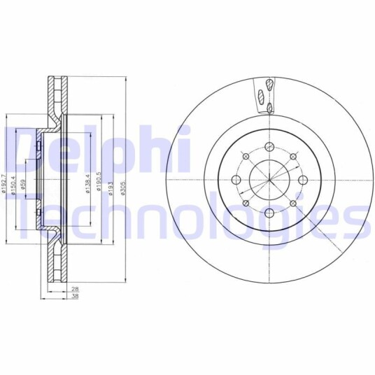 Bremseskive DELPHI BG4308