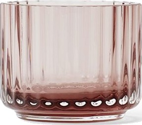 Lyngby Porcelæn Burgunder Lysestake i Munnblåst Glass - 5,5 cm