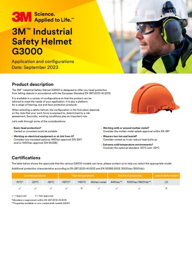 3m™ vernehjelm uvicator pinnestramming ventilert svettebånd av plast oransje g3000cuv-or 3m™ vernehjelm uvicator pinnestramming ventilert svettebånd av plast oransje g3000cuv-or