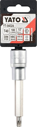 Yato Torx T40 Pipenøkkelinnsats 1/2" 100 mm Krom-vanadium