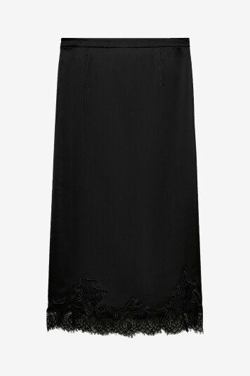 Vero Moda Skjørt vmGinny HW Lace Midi Skirt Exp Svart