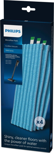 Philips Cordless Vacuum 7000 Xv1670/02 Mikrofiberputer Damp Moppepute Blå Mikrofiber Philips Cordless Vacuum 7000