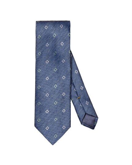 Eton Geometric Silk Linen Tie Slips Marine male Eton Geometric Silk Linen Tie Slips Marine male