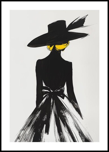 The Lady In the Black Hat Plakat Plakat / 50x70cm