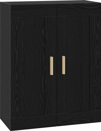 vidaXL Veggskap Veggmontert Svart eik 69,5 x 34 x 90 cm Konstruert tre