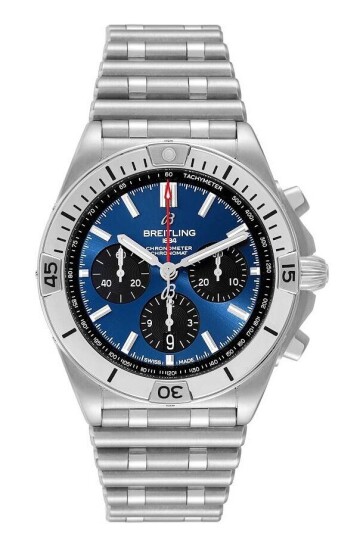 Breitling Herreklokke AB0134101C1A1 Chronomat B01 42 Blå/Stål Ø42