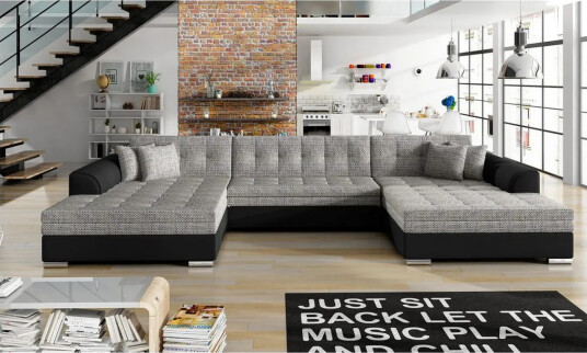 Hjørnesofa Eltap Vento 359x165x78 cm Berlin 01 Soft 11 Grå Symmetrisk