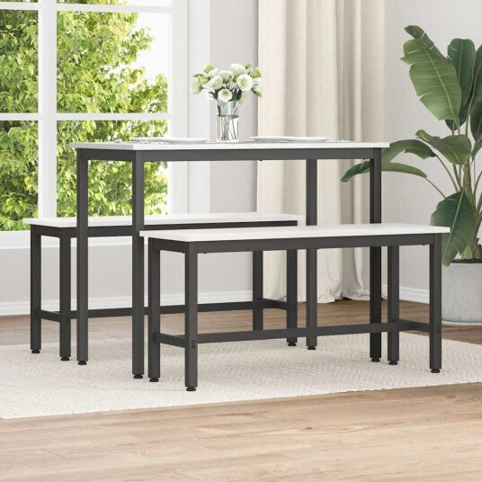 vidaXL Spisebenk 2 pcs Hvit 100 x 32,5 x 49 cm Massivt furutre vidaXL Spisebenk 2 pcs Hvit 100 x 32,5 x 49 cm Massivt furutre
