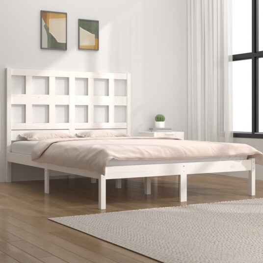 vidaXL Sengeramme hvit heltre furu 150x200 cm 5FT King Size 8720287032342