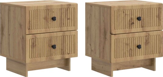  Nattbordskap med skuff 2 pcs Artisan eik 43 x 34,5 x 47,5 cm