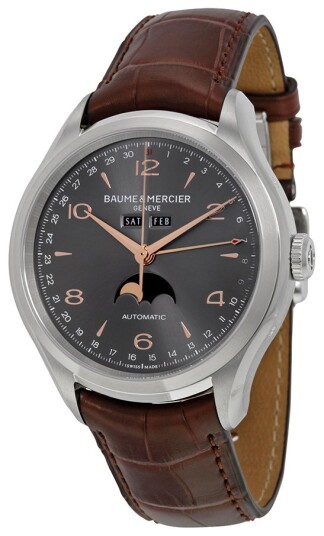 Baume & Mercier Herreklokke 10213 Clifton Grå/Lær Ø43 mm Baume & Mercier Herreklokke 10213 Clifton Grå/Lær Ø43 mm