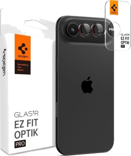 Spigen Optik Pro L-Series iPhone Air Beskyttelsesglass 2-pakning Svart og Rød Spigen Optik Pro L-Series iPhone Air Beskyttelsesglass 2-pakning Svart og Rød