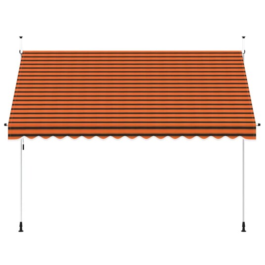 vidaXL Manuell uttrekkbar markise 350 cm oransje og brun
