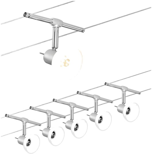 Paulmann 94136 Spotlight På Skinne Gu5.3 5 Ampuller Led 10 W Kromfarget