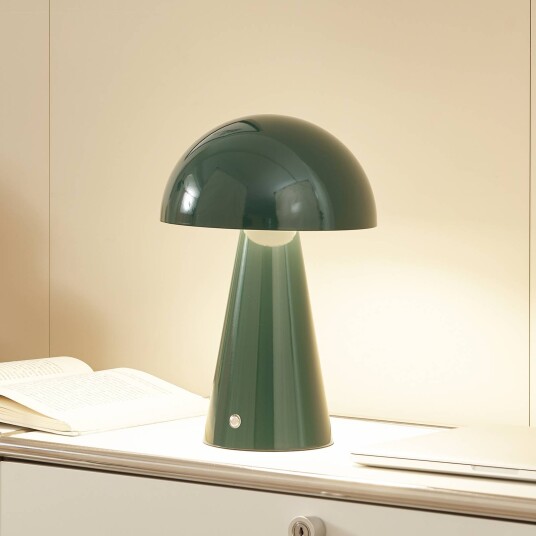 Lindby LED oppladbar bordlampe Nevijo grønn Ø20 cm USB dimmer Lindby LED oppladbar bordlampe Nevijo grønn Ø20 cm USB dimmer