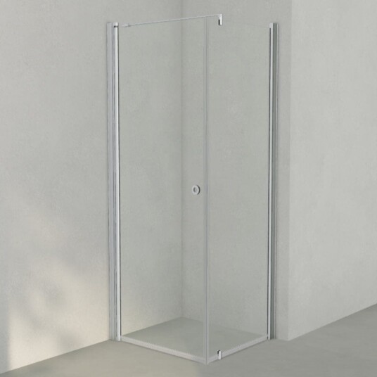 INR Iconic Nordic Rooms Dusjhjørne Linc 13 Original Matt Aluminium / 80x70cm Klart Glass