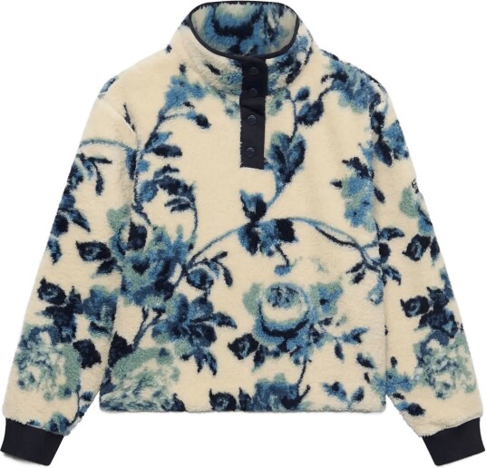 Superdry Super Soft Printed Half Button   BLUE PEONIES AOP   10
