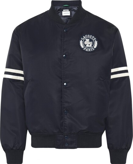 Lacoste Embroidered Badge Water Repellent Bomber Jacket Navy XS