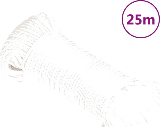 Båttau helhvit 5 mm 25 m polypropylen