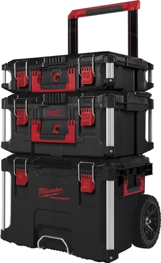 Milwaukee PackOut 3-Delt Verktøykassesett med Transportvogn Milwaukee PackOut 3-Delt Verktøykassesett med Transportvogn