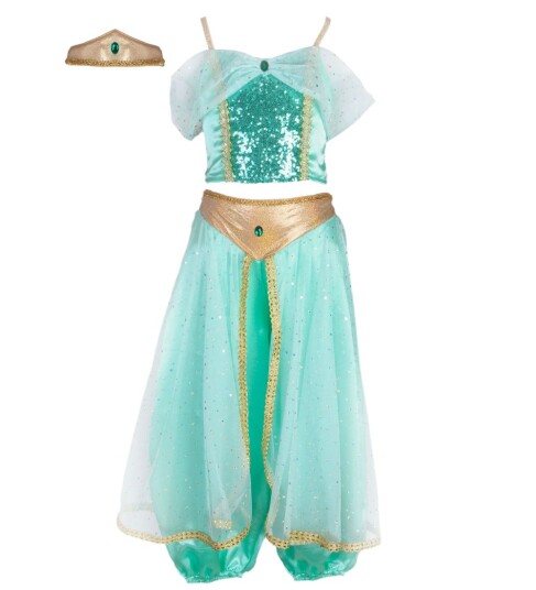 Great Pretenders Kostymer Jasmine Teal m. Paljetter 3 4 år 98 104 Kostymer Grønn