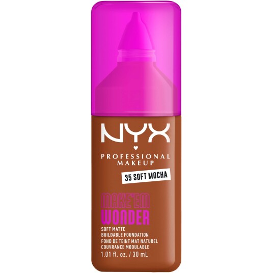 NYX Professional Makeup Make Em Wonder Foundation 35 Soft Mocha 30 ML - Matt og Påbyggbar