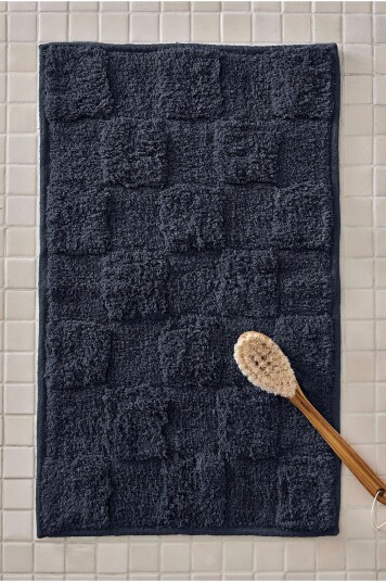 Ellos Home Badematte Saga Check Blå
