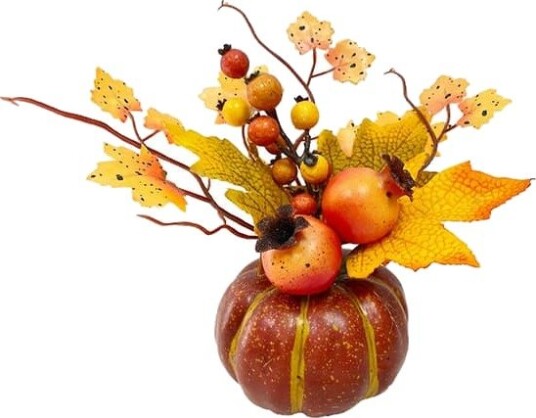 Kunstig gresskarpynt til Halloween 9 tommer