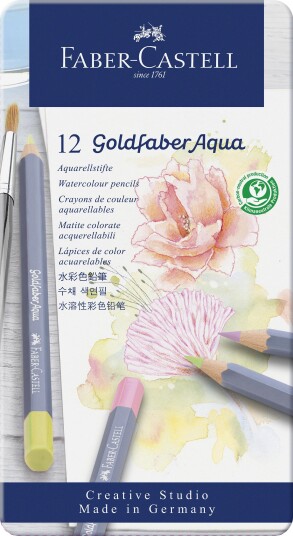 Faber-Castell Goldfaber Aqua Akvarellblyanter 12-set Pastel