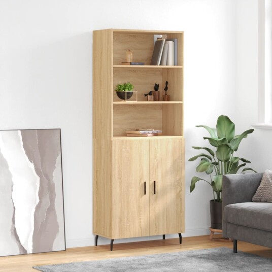 vidaXL Highboard sonoma eik 69,5x34x180 cm konstruert tre 8720845926397