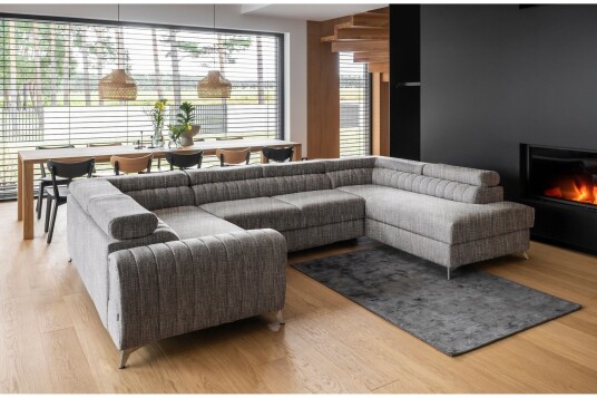 Kotori Hjørnesovesofa m. Sjeselong Lysegrå