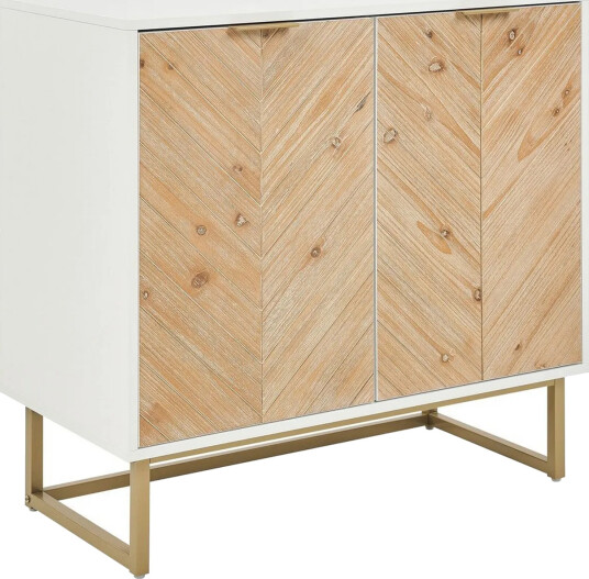 Sidebord Alaska Hvit, lyst tre, Gull - Hvit, lyst tre, Gull