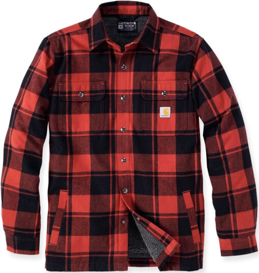 Carhartt Heavyweight Flannel Sherpa Skjorte XXL Rød