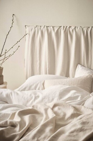 JONIE trekk til sengegavl A121b 100% linen beige 90