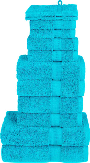 vidaXL Premium håndklesett 12 deler SOLUND turkis 600 gsm vidaXL Premium håndklesett 12 deler SOLUND turkis 600 gsm