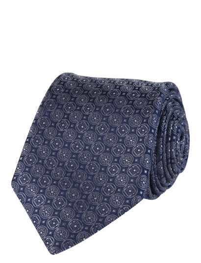 Portia 1924 Geometric Silk Tie - Blue - ONE SIZE Portia 1924 Geometric Silk Tie - Blue - ONE SIZE