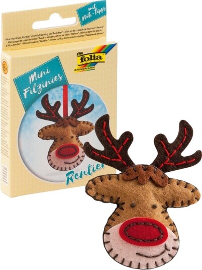 Folia Mini Sysett Med Filtfigur Reinsdyr