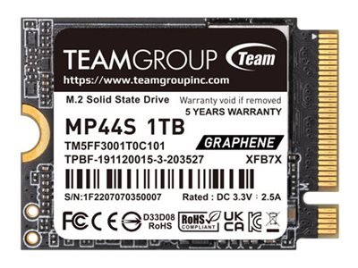Team Group Mp44s Ssd 1 Tb Intern M.2 2230 Pcie 4.0 X4 (Nvme) Team Group Mp44s Ssd 1 Tb Intern M.2 2230 Pcie 4.0 X4 (Nvme)