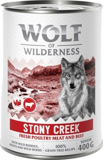 Wolf Of Wilderness Våtfôr Senior Ekspedisjon Stony Creek Fjærkre Med Storfe 6 X 400 G