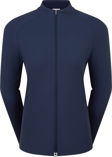 FootJoy Full Zip Rib Midlayer Blå Golfgenser dame Navy Large