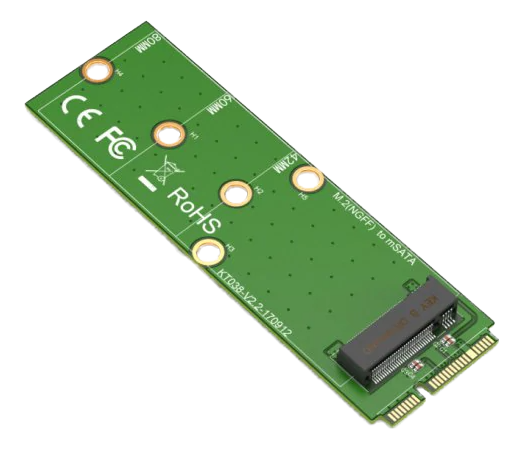 DELTACO mSATA to M.2 adapter card B-Key 2280 green