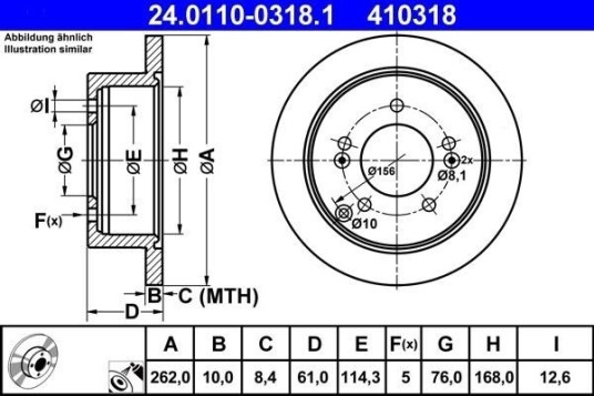 Bremseskive ATE 24.0110-0318.1