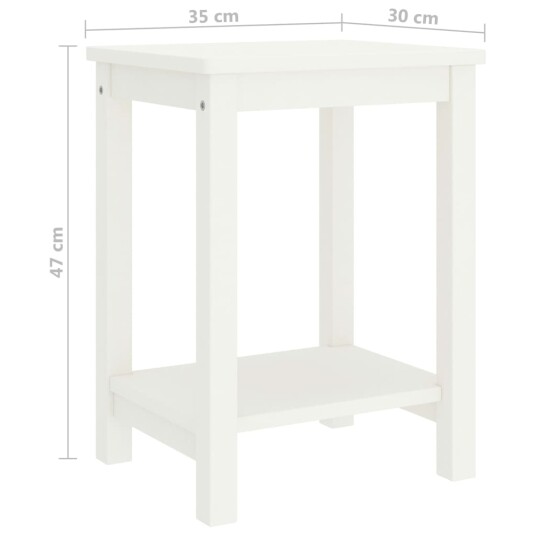 vidaXL Nattbord hvit 35x30x47 cm heltre furu